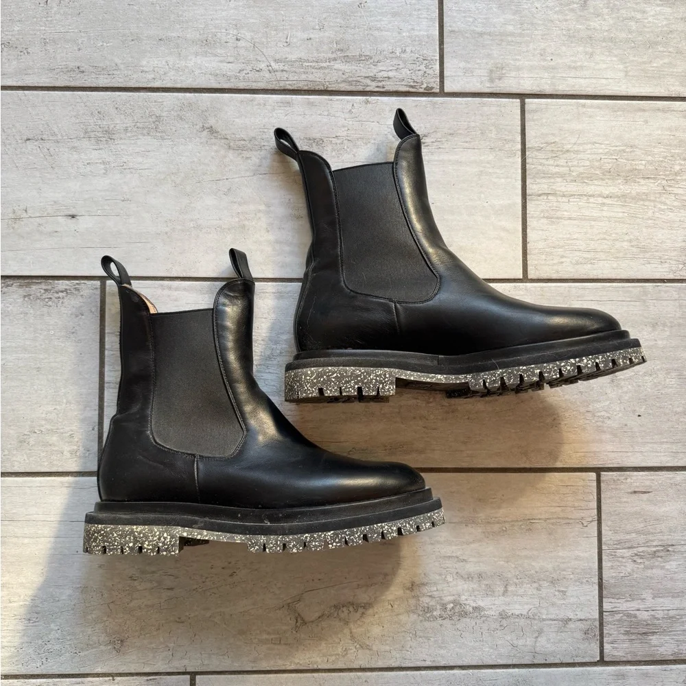 DEAR FRANCES black leather chelsea boots size 39 1/2 - Picture 3 of 16